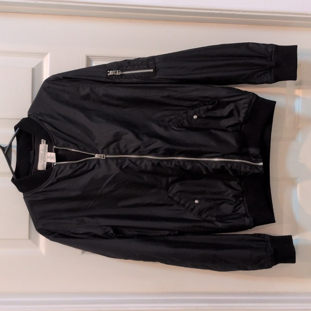 H&M L.O.G.G.Men's Black Lined Lightweight Bomber Style Jacket Size Sm.